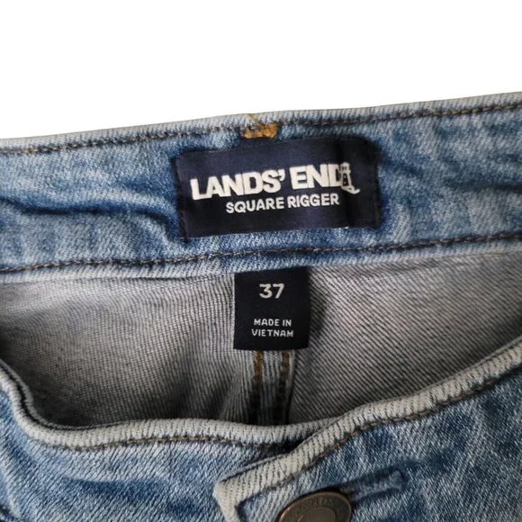 Lands End Mens Square Rigger Straight Leg Denim Jeans Size 37x29 Traditional Fit - Picture 2 of 12